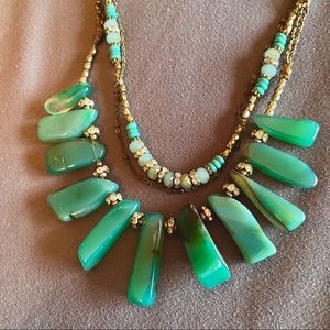 Green Crystal Costume Necklace